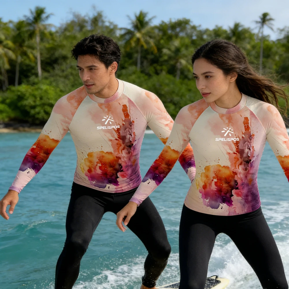 

Long Sleeve Men Women Rash Guard UPF50+ Surfing Shirt High Quality Luxury Sailing Top Swim Wear for Water Sport Fishing Touring