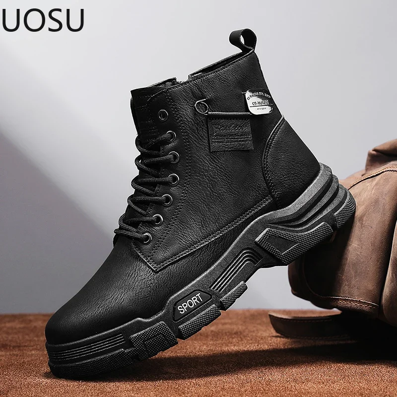 High Tops Men's Biker Boots Trendy All-match Men Tooling Boot Fashion British Style Wear-resistant Personality New Arrival Hot