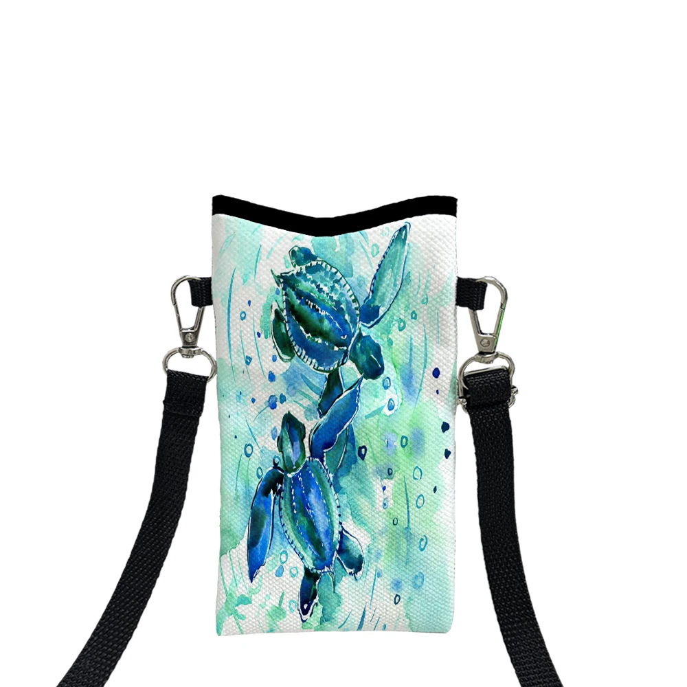 

Blue Ocean Theme Phone Pouch with Lanyard, Exquisite Pattern Print Crossbody Bag Shoulder Bag Mobile Phone Case8.12