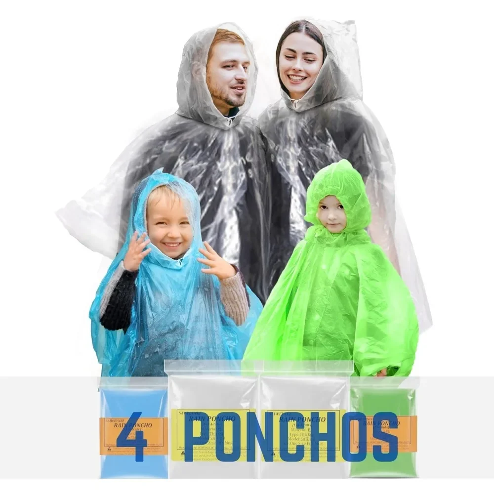 

Семейный пакет пончиков, пончо от дождя для семейного пакета, одноразовые пончо для детей и взрослых, дождевые пончо