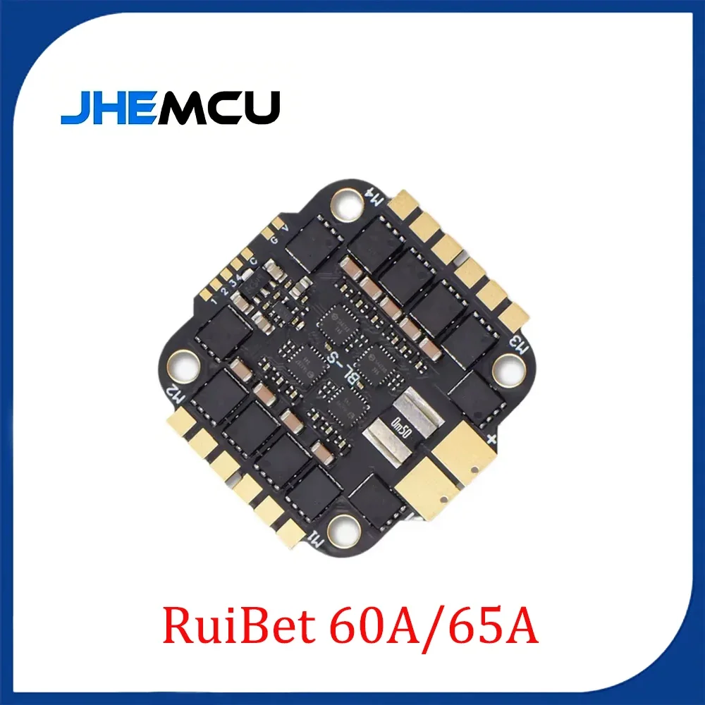 

JHEMCU RuiBet 60A/65A 3-6S/65A 8S Dshot600 BLHeli_S 4in1 ESC Built-in TVS Tube 30.5x30.5mm for FPV Freestyle Drone