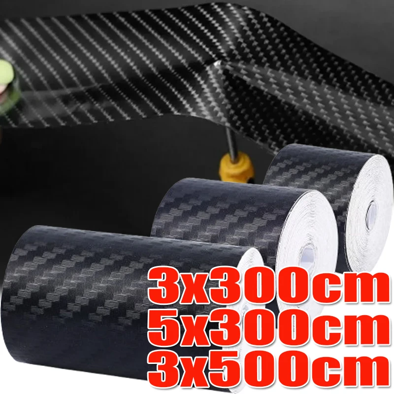 

Car Threshold Protective Film Anti Scratch Waterproof Matte Black Nano Sticker for Car Body 3D Carbon Fiber Sticker Paste