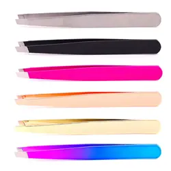 Private Label Eyebrow Tweezers Rose Gold Pincet Clips Stainless Steel Face Hair Removal Beautfy Makeup Tool