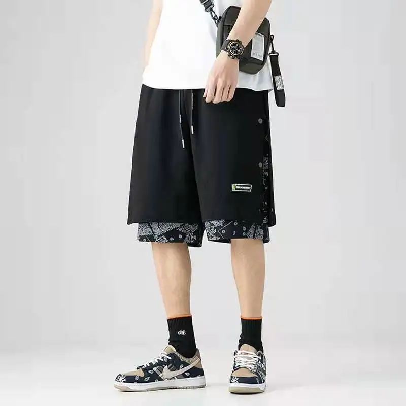 Fashion Men Printed Shorts Summer Casual Sports Basketball Shorts Baggy Men Jogging Clothes Punk Style Streetwear Thin Thickness