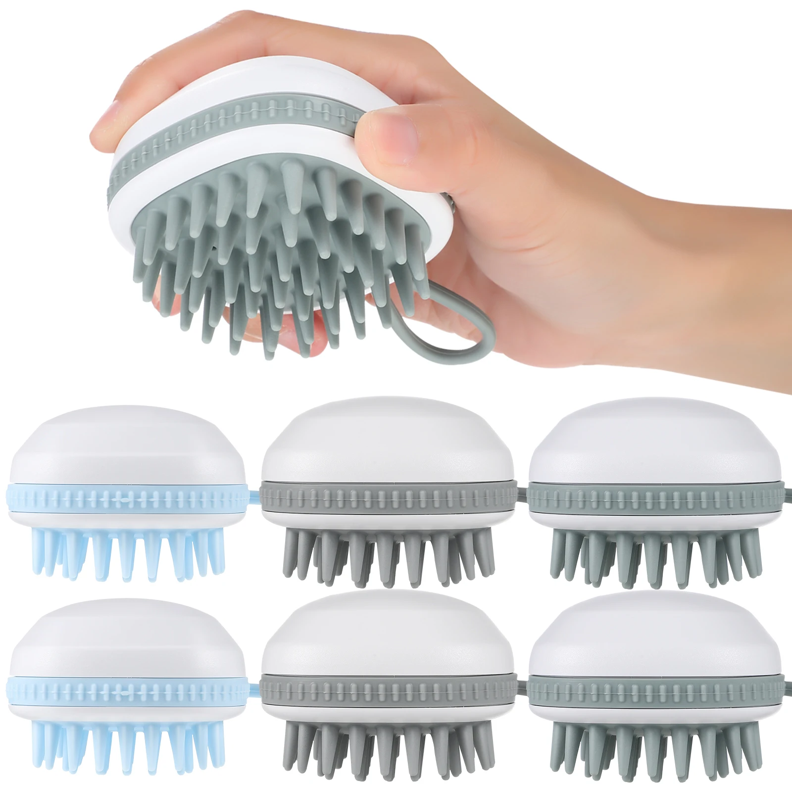 

6pcs Scalp Massage Brush Cleaning Supplies Hair Exfoliator Plastic Travel Shampoo Daily Massager Professional Brush
