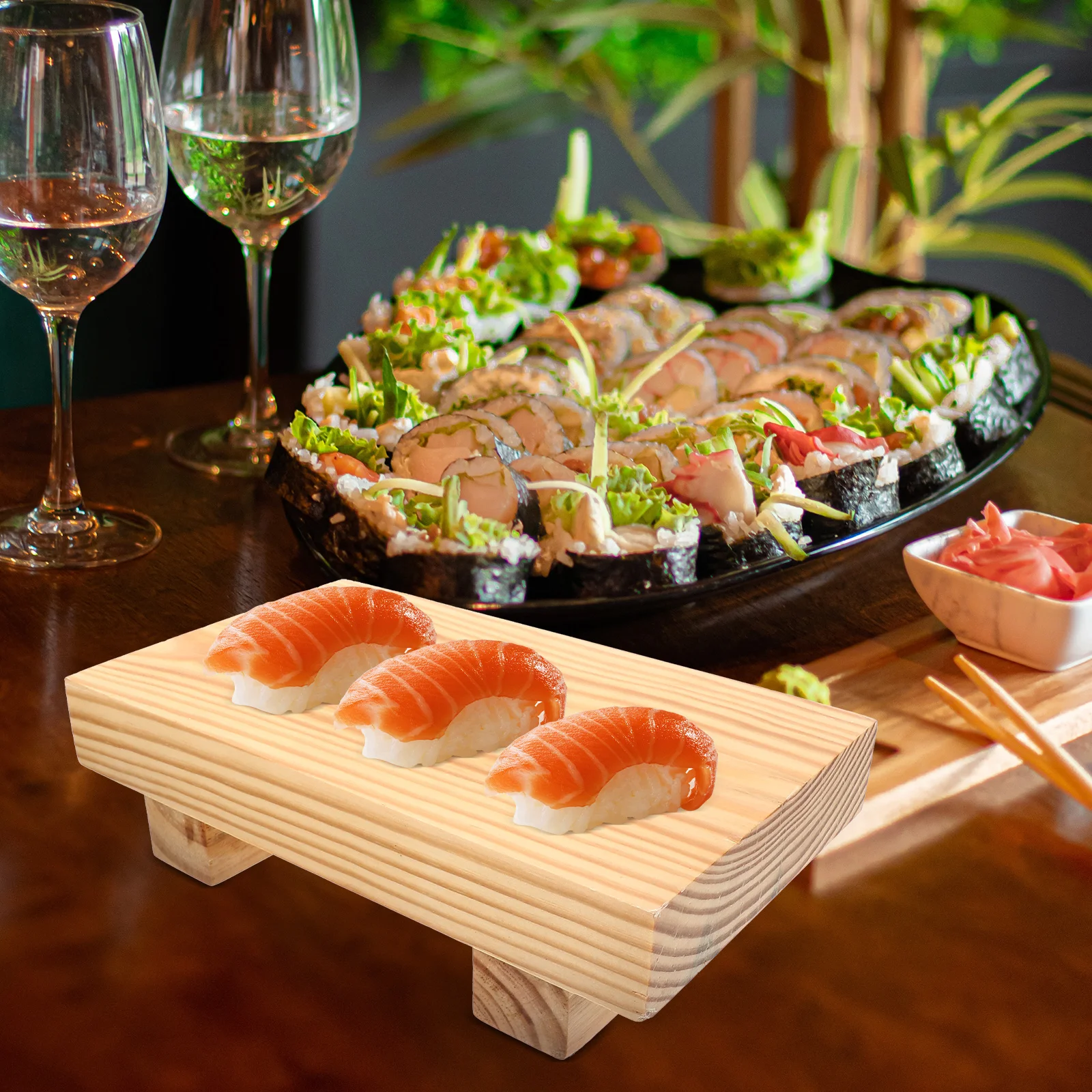 

Bamboo Sushi Tray Board Sashimi Plate Serving Platter Food Dish Dessert Plates Fruit Platter Cookie Tray Safe