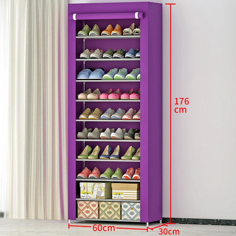 Multi-Tier Floor Standing Non-Woven Shoe Cabinet Multi-Purpose Shoe Storage Rack Cheap Fabric Shoe Rack Wholesale