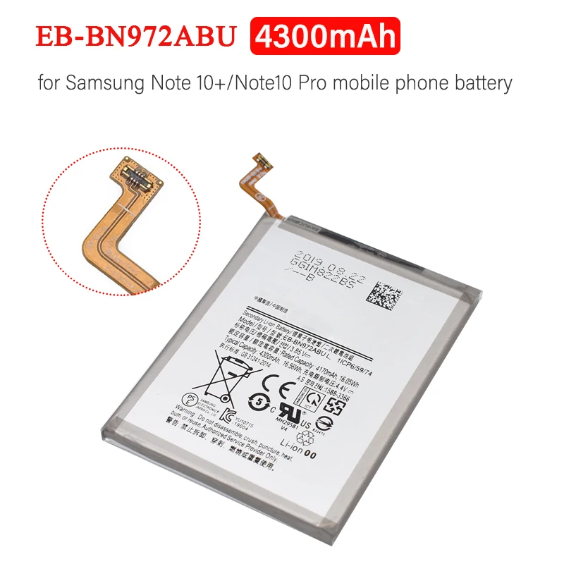 

Для Samsung Galaxy Note 10 + Note 10 Plus Совершенно новый аккумулятор EB-BN972ABU 4300 мАч SM-N975F SM-N975DS Сменные аккумуляторы для телефона