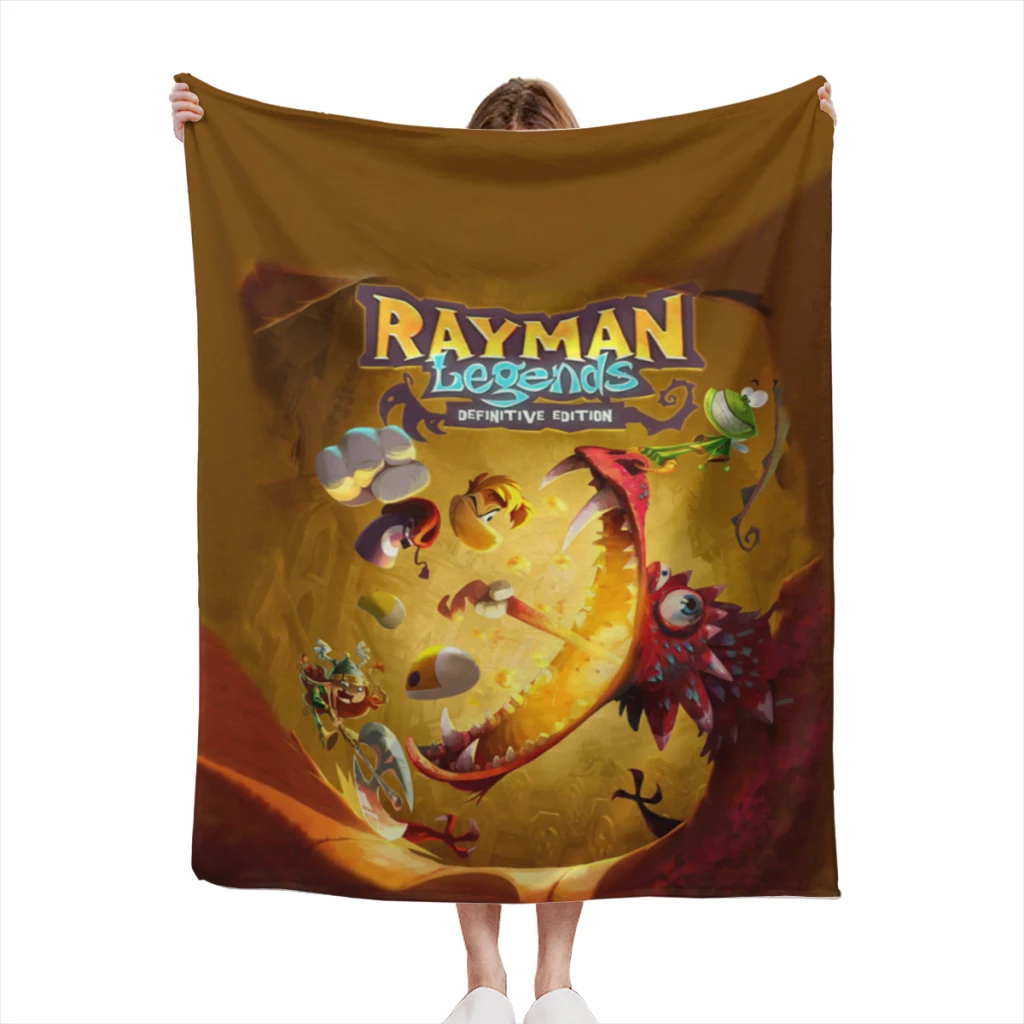 

New-Arrive-Cartoon-Rayman-Legends-Adventures-Game-Print Light Blanket Flannel Warm Throw Nap Knee Blankets Warm Winter