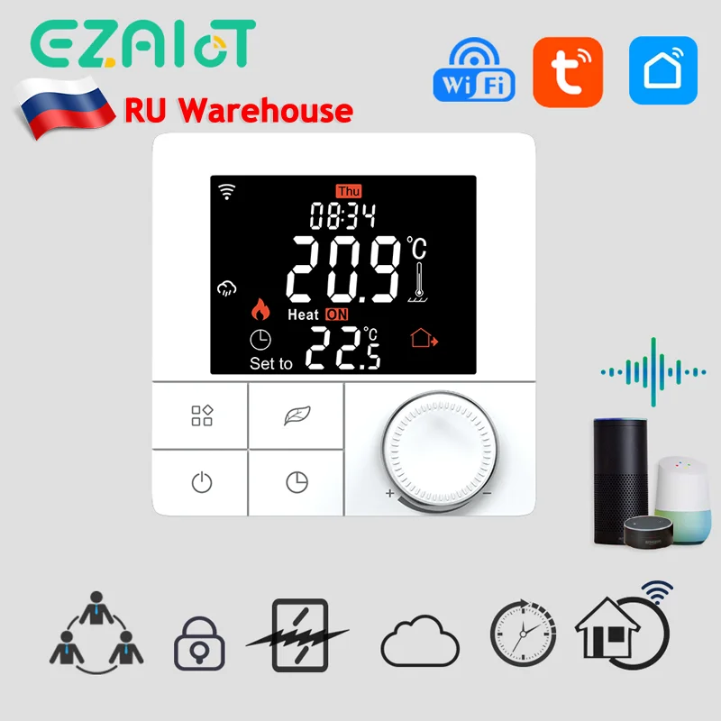 Tuya wifi termostato para água/aquecimento piso elétrico caldeira a gás controlador de temperatura casa inteligente alexa google controle voz