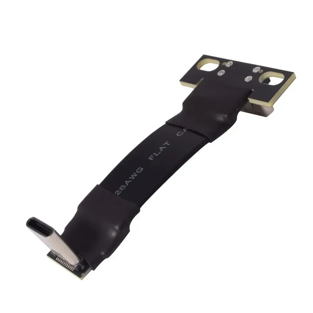 FFC USB 3.2 Type-C Extension Flat Ribbon Cable 90 FPV Slim Soft Flexible FPC Charge Type C Male Female USB-C Short Gen2x2 20Gbps