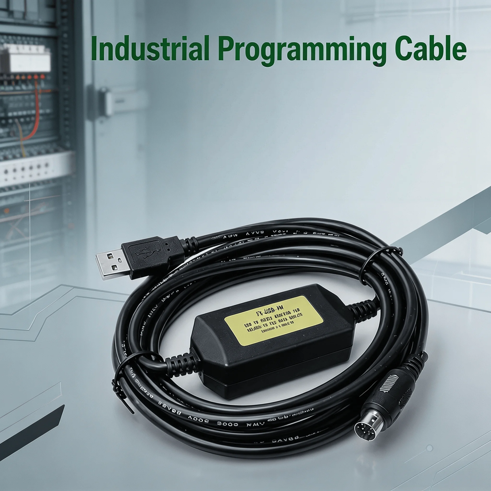 FX-USB-AW USB Programming Download Cable for Mitsubishi FX3 Series PLC, 5V Enhanced Stable Communication Cable, 3M