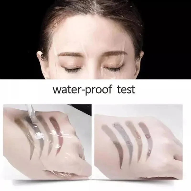 Natuurlijke Bruine Waterdichte Wenkbrauwpotlood Ultrafijne Driehoek Nauwkeurige Wenkbrauwen Crème Met Borstel Blijvende Geen Bloeiende Draaibare Make-up