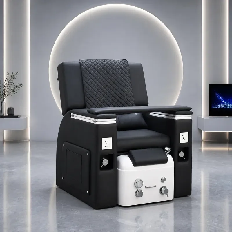 Electric Reclining Massage Chair for Eyelash Extensions Manicure Pedicure Foot Soaking Spa Beauty Furniture