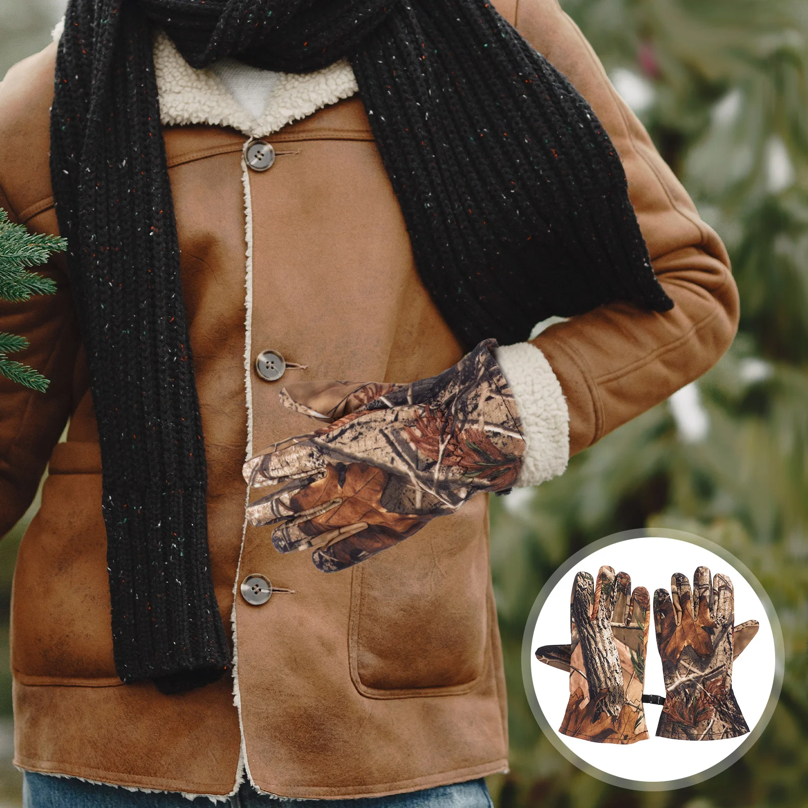 Winter Hunting Gloves Men Waterproof Insulated Fleece Lining Camouflage Ski Snowboard Cycling Outdoor Sports Gear