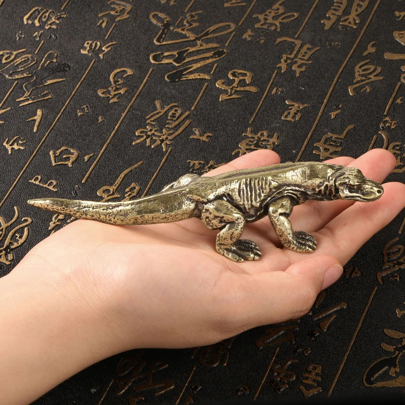 

Little Fairy/ Retro Brass Giant Lizard Desktop Ornament Creative Metal Animal Living Room Tea Pet Home Decoration Craft Gift