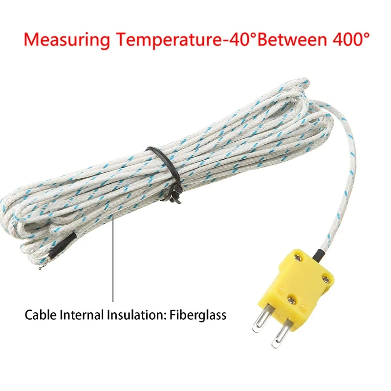 5pcs K-Type Temp Sensing Line Measure -50 to 400°C for Thermocouple