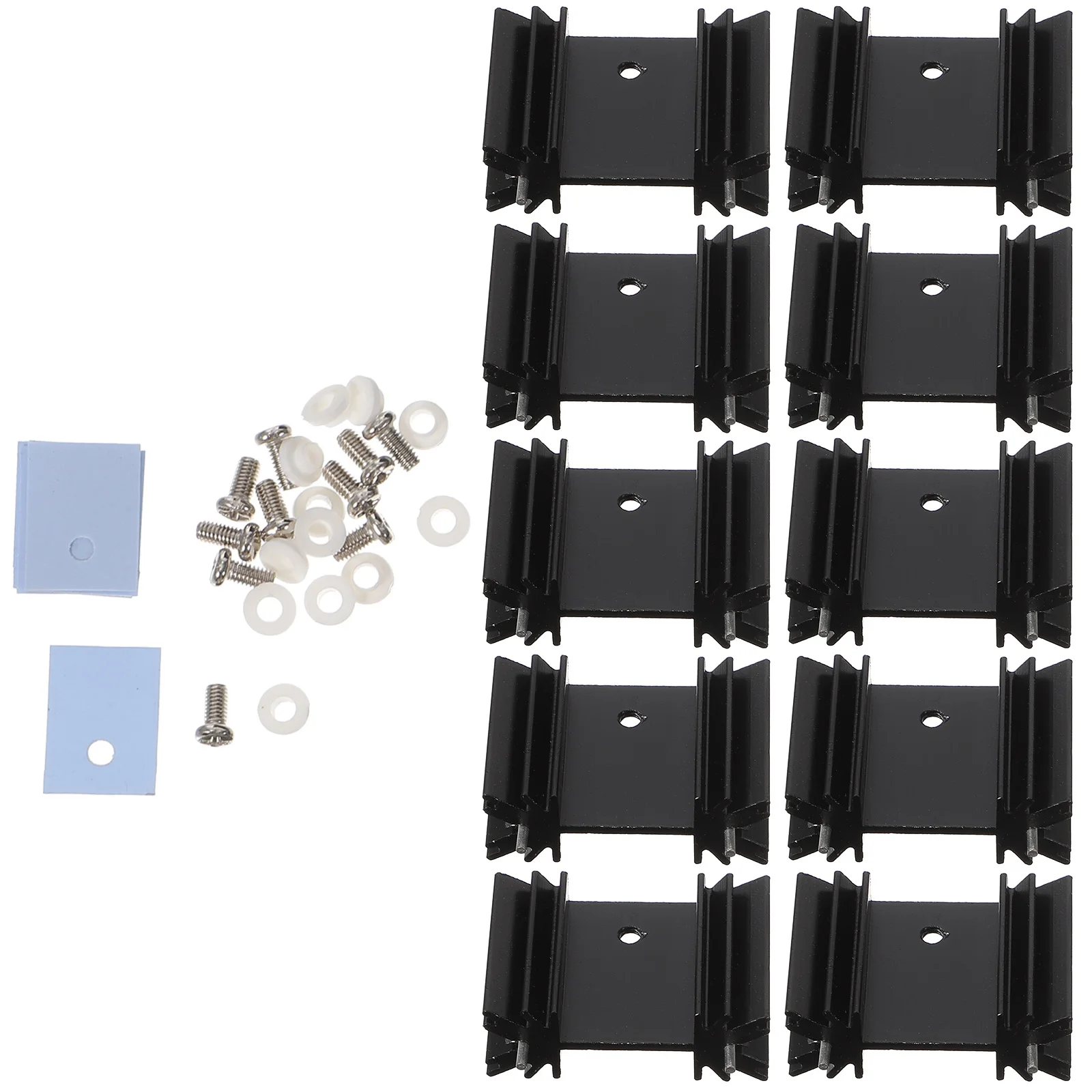 

1Set to-220 Metal Heat Sink Aluminum Thermal Dissipation Voltage Regulator Heat Sink Cooler Fin Metal Cooler Fin