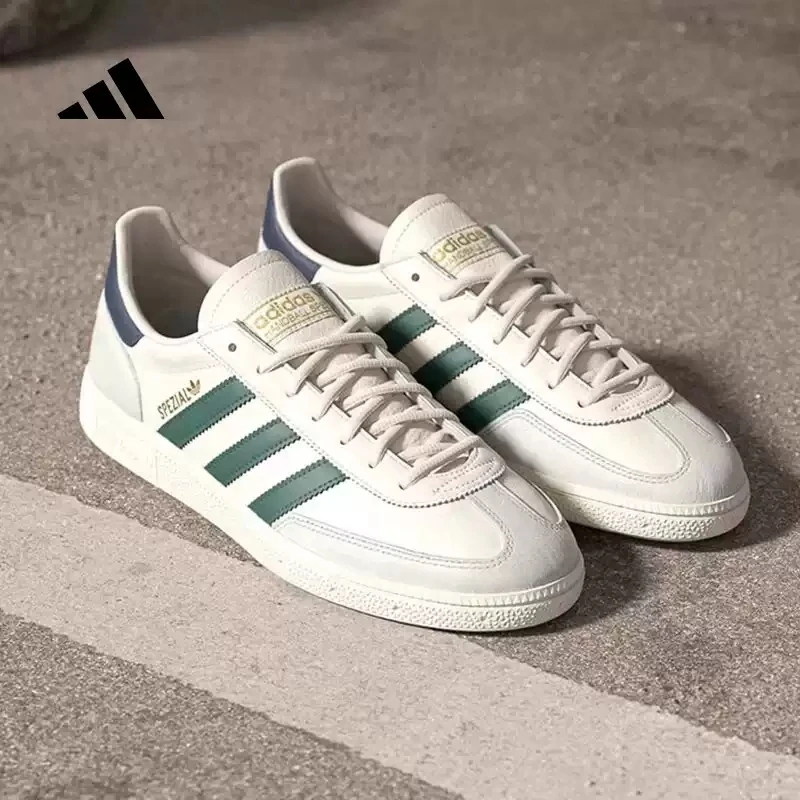 Adidas JH5451 Trefoil Low Top Skate Shoes Leather Synthetic Upper Classic Three Stripes Non Slip Rubber Outsole Casual Sneakers