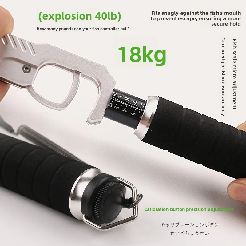 Lightweight Aluminum Fish Gripper With Scale Multifunctional Fishing Lip Grip Tool Big Fish Clamp Lure Fishing Tackle Accessorie