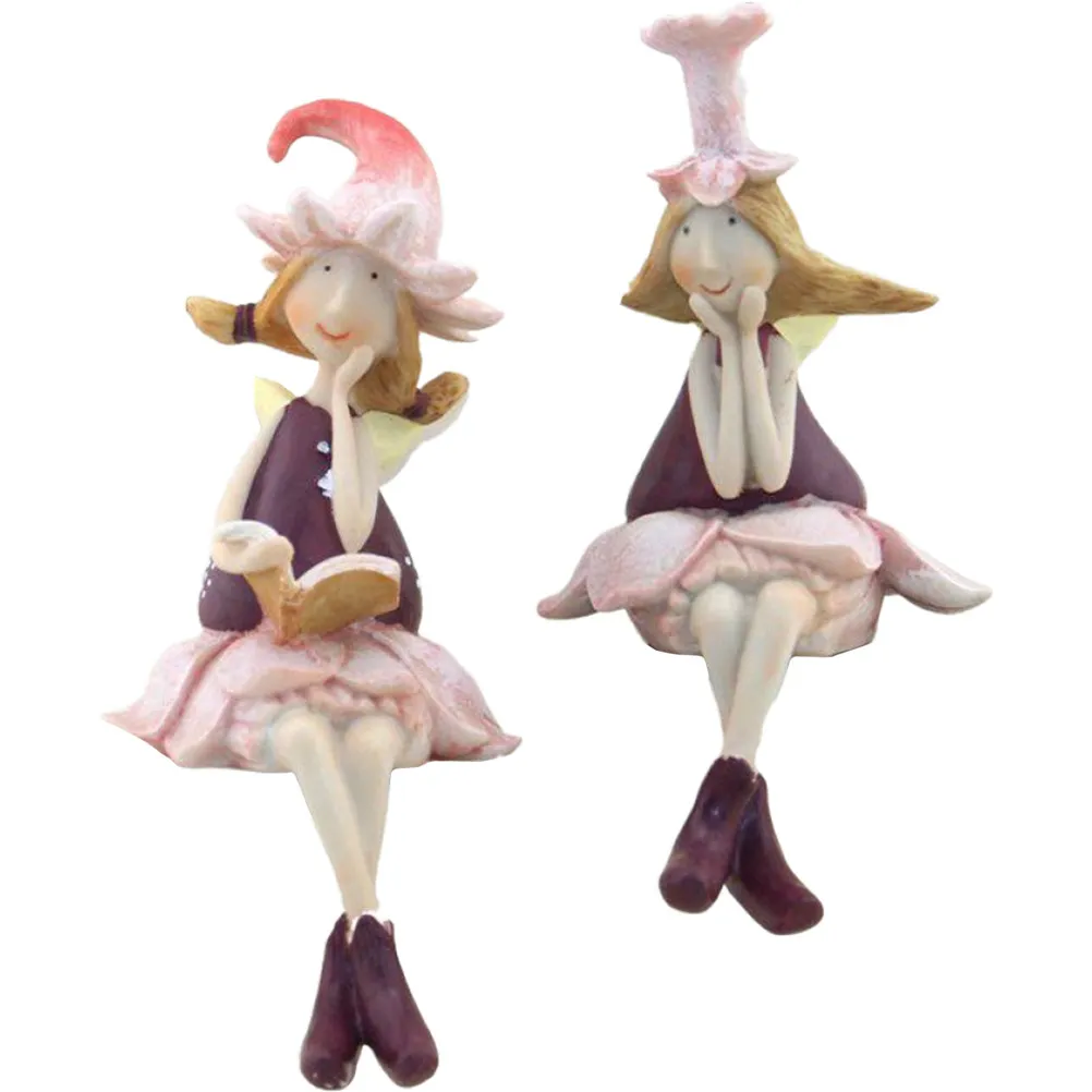 

1Pair Fairy Ornaments Synthetic Resin Cute Home Car Dashboard Decorations Girly Room Desktop Accessories Fairy Gifts for Women