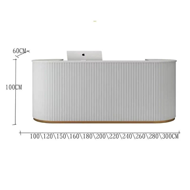 Bureaux de réception classiques éclairés, bureaux de réception de Salon de luxe nordique minimaliste, meubles de Bar de beauté blancs