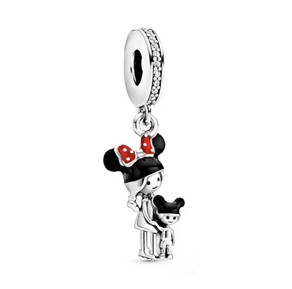 Romantic 925% pure silver Disney Minnie high-heeled shoes princess zircon charm beads ladies DIY bracelet gift high-end jewelry view 4