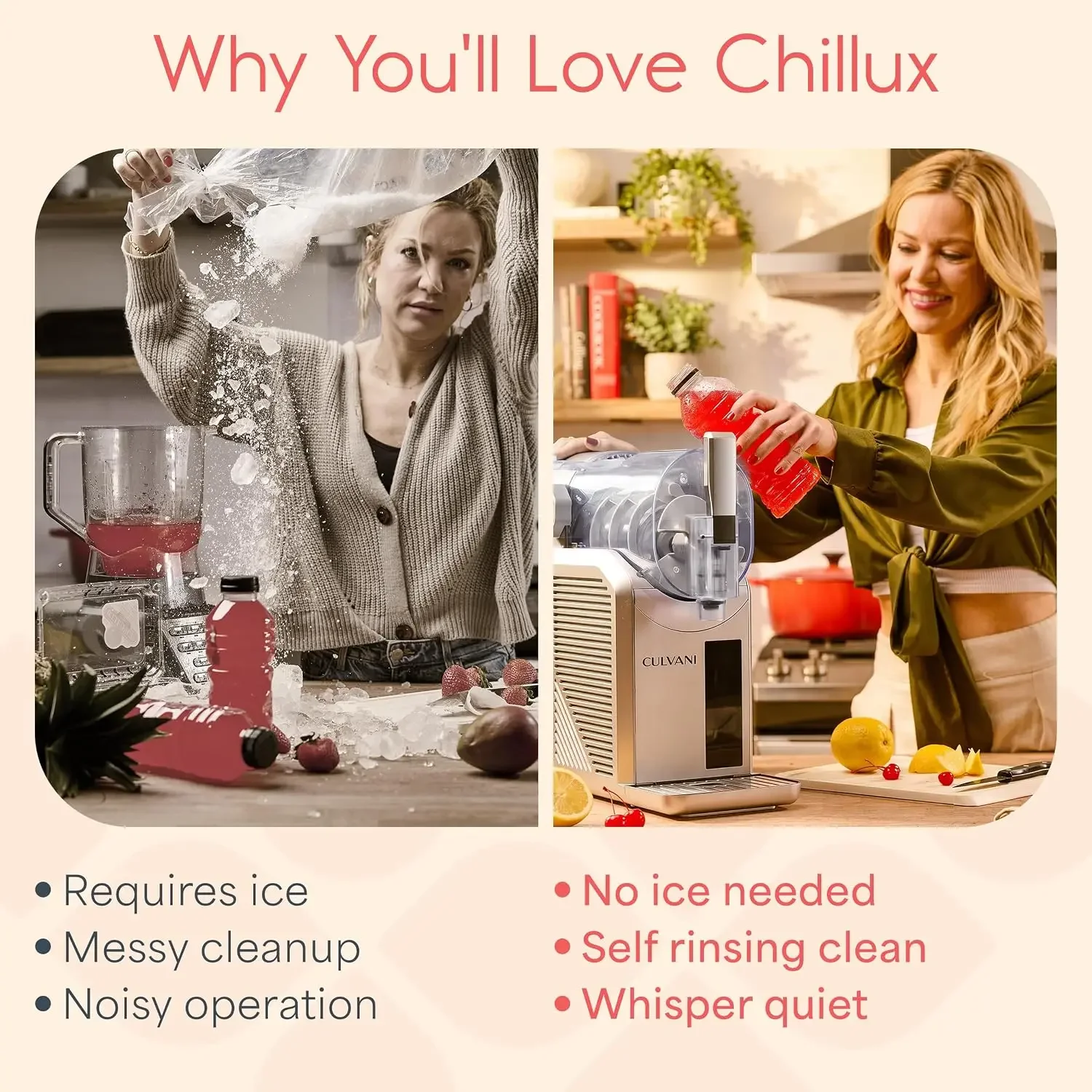 Slushie Machine for Home 68 Oz- Chillux Slushy Machine with 6 Preset Modes (No Ice Needed) - Frozen Drink Machine
