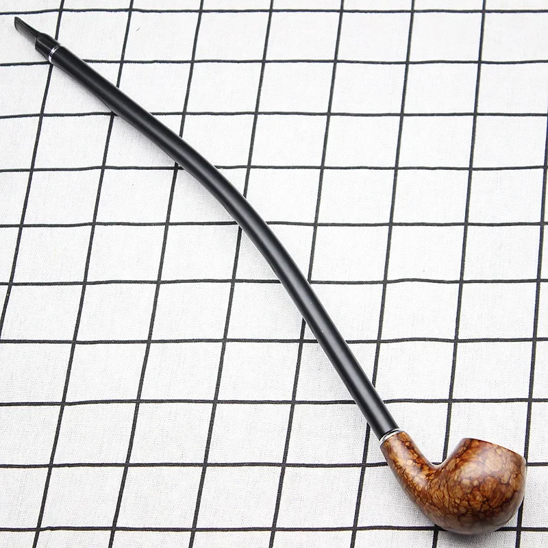 New Personality Wodden  Smoking Pipes 41cm Lengthened Resin Loop Long Handle Pipe Dry Tobacco Accessories with Gift Box