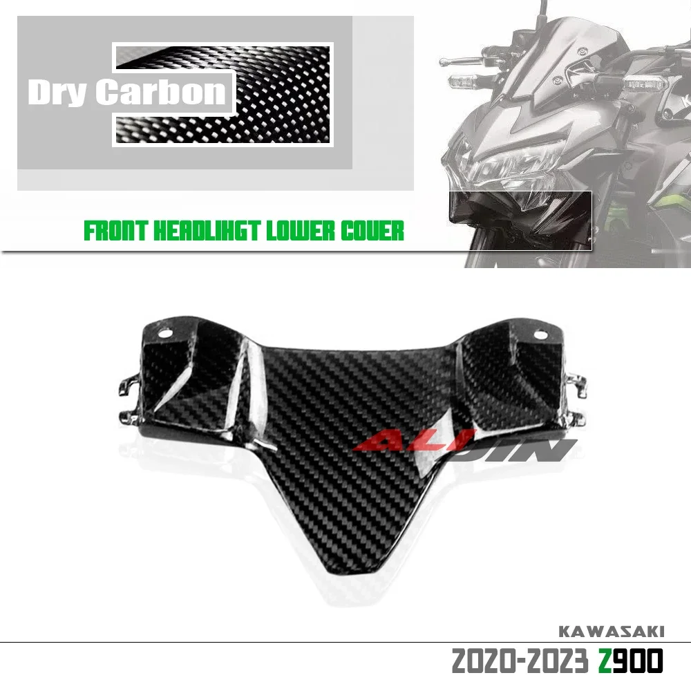 

Подходит для Kawasaki Z900 2020-2023 2021 2022, передняя часть мотоцикла из настоящего углеродного волокна под нижней носовой фарой, обтекатель, панель, обтекатель