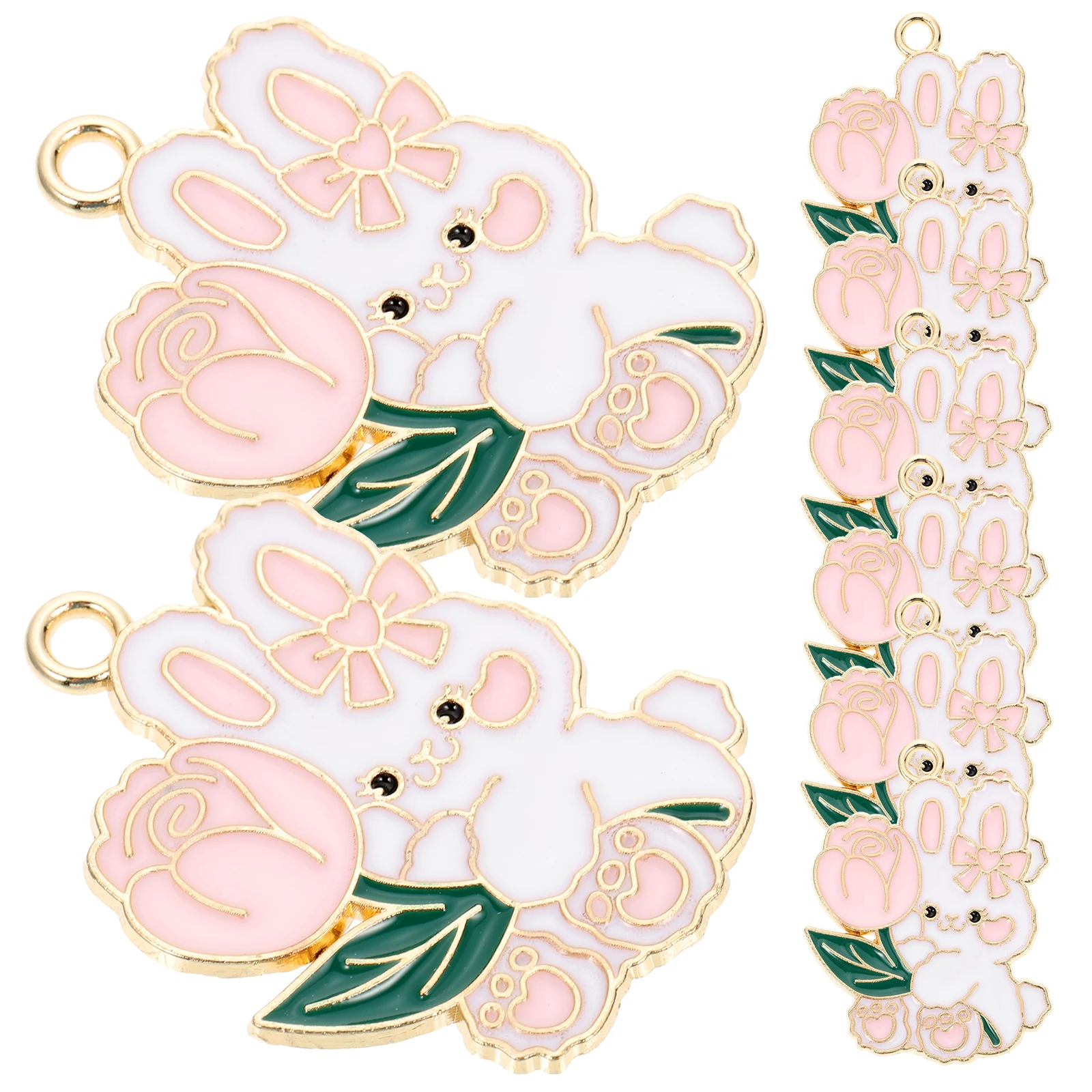 

10pcs Alloy Keychain Rabbit Pendant Charms Creative Jewelry Making Bracelet Pendants DIY Accessories Smooth Surface for Special