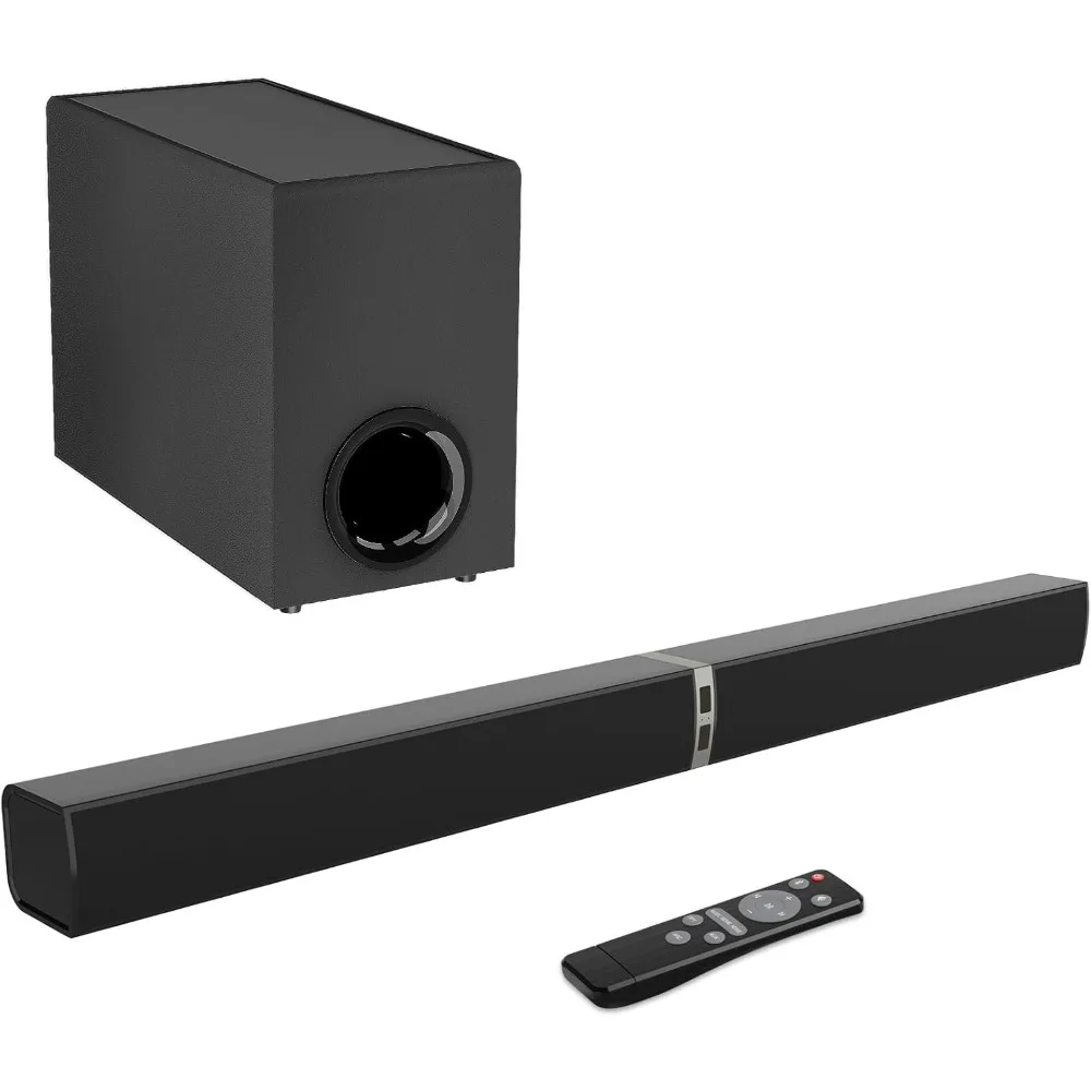 

Sound bar with Subwoofer, 120W SoundBar for Smart TV Bluetooth 5.0 Home Theater, Deep Bass Audio System with BT/ARC/Optical/AUX