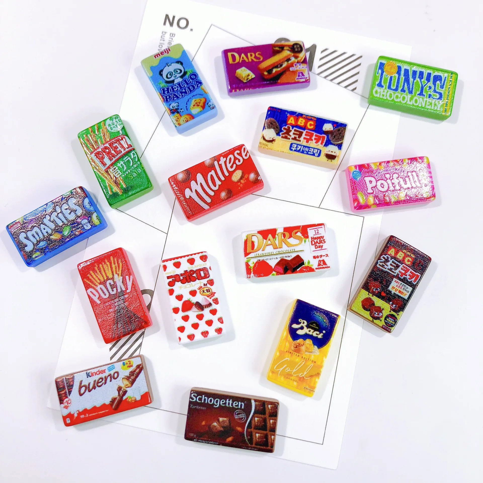 10Pcs Simulation Candy Chocolate Resin Charms Flatback Cabochon Kawaii Doll house Decoration DIY Scrapbooking Crafts Accessories