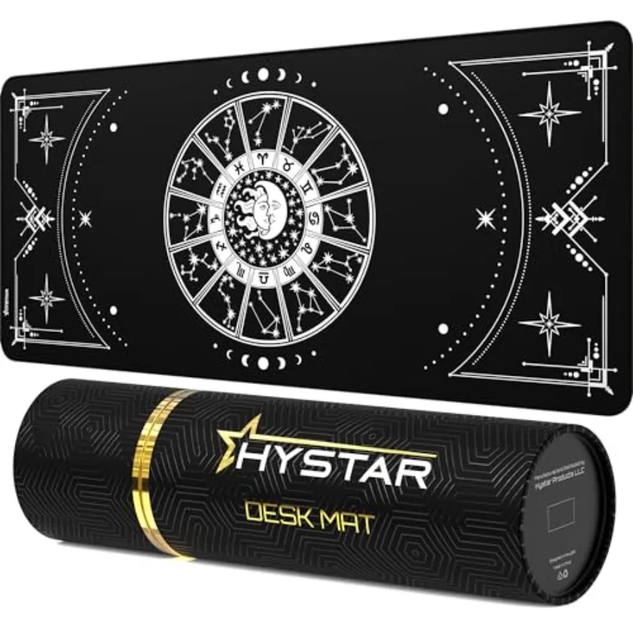  Etended Gamg Mouse Pad L 36" 16" 5mm Thick, Waterproof Surface, Smooth Polyester Fabric, and Natural Rubber Base Zodiac Dark