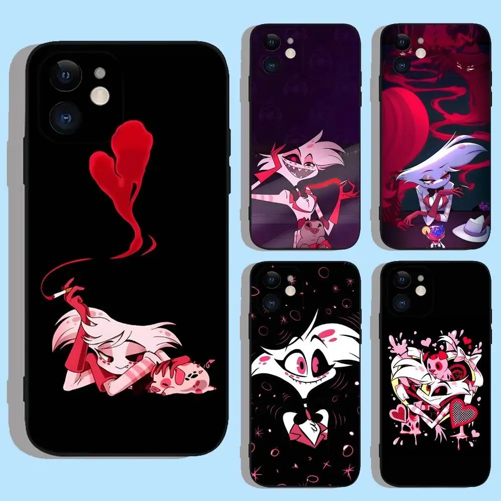 

A-Angel Dust Monster Phone Case For iPhone 17,16,15,14,13,12,11,XS,XR,X,8,7,Pro,Max,Plus,Mini,Air,e Silicone Black Cover