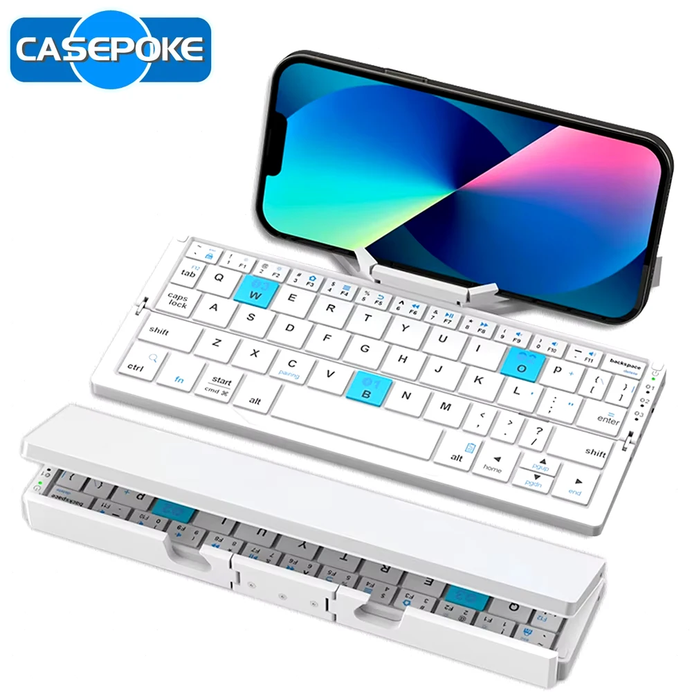 

2025 Mini Bluetooth Folding Keyboard With Stand Support 3 Devices Wireless Keyboard For Tablet Xiaomi iPad Phone PC Laptop Mac