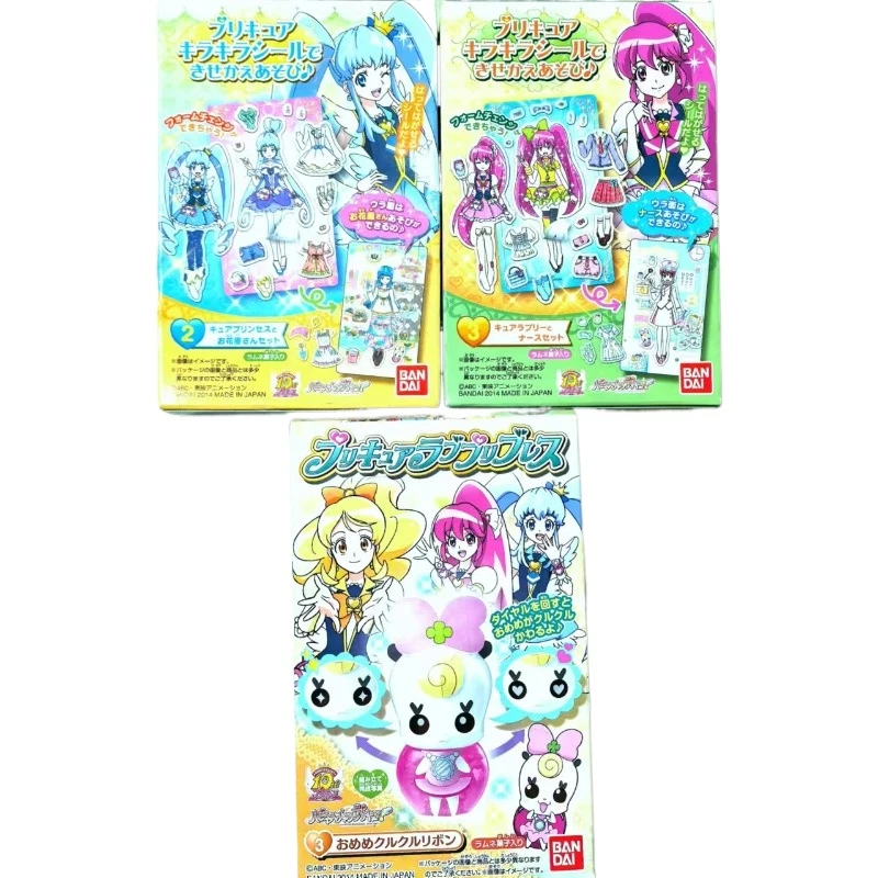 BANDAI Pretty Cure versión Q vestir pegatinas colección ornamento Anime figuras de acción modelo niños juguete