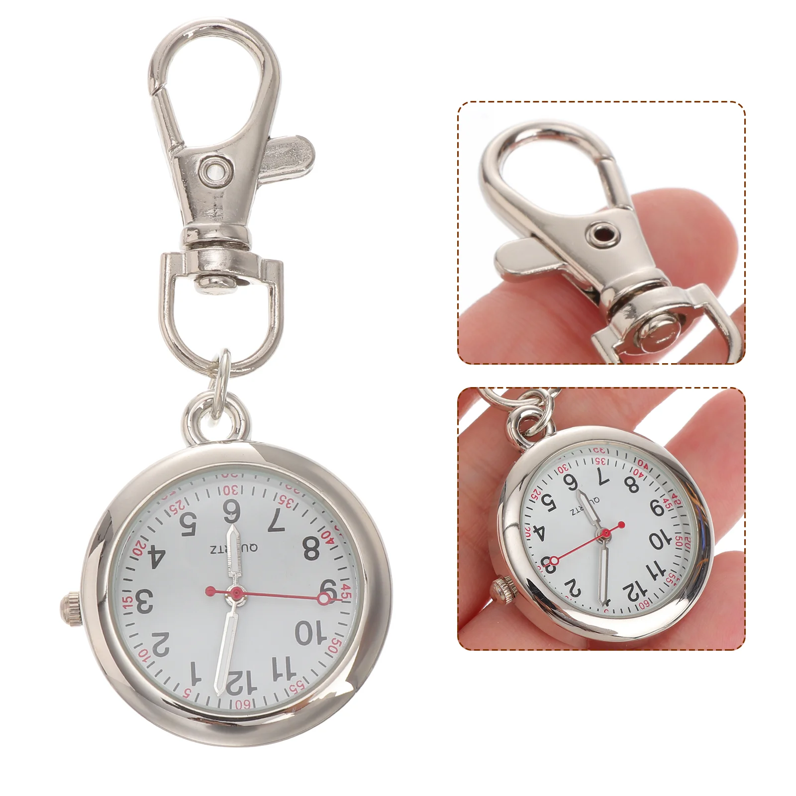 

Nurse Watch Pocket Keyring Quartz Keychain Clip Pendant Nursing Fob Metal Vintage Accessories for Work