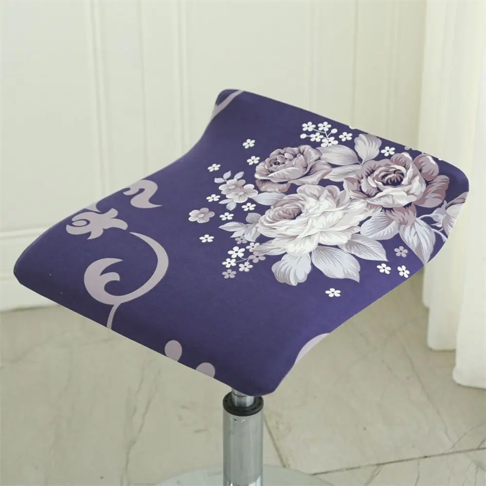 Elastic Bar Stool Cover Square Stretch Stool Seat Slipcovers Jacquard Dustproof Cashier Chair Covers For Hotel Banquet Dining