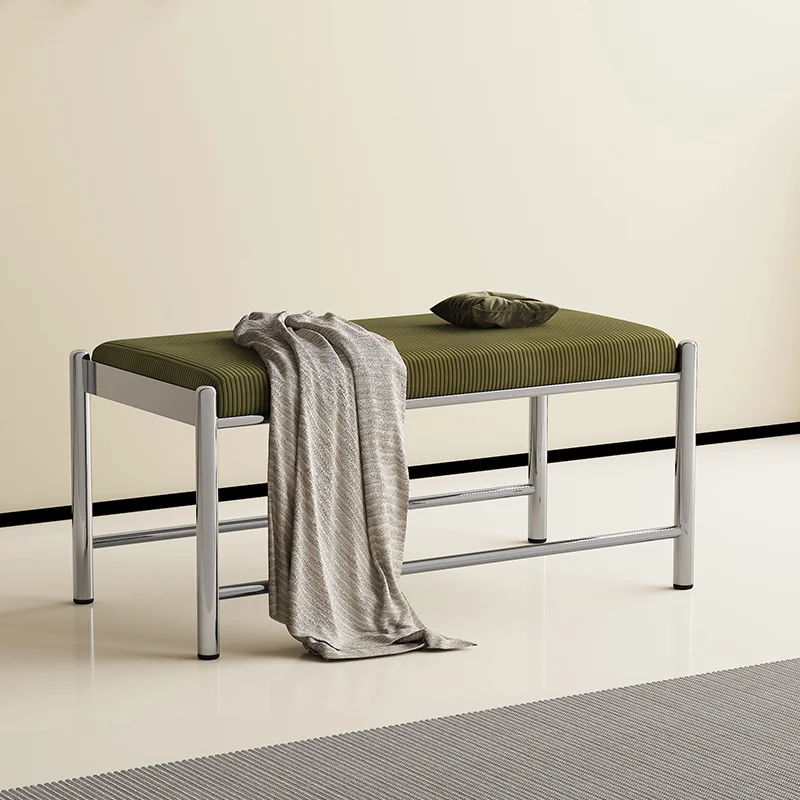 Minimalist Black Entryway Bench Premium Long Upholstered Seat for Living Room Bedroom End of Bed