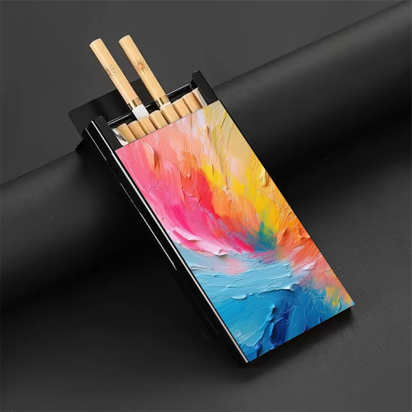 Gorgeous Color Elements, Men's Cigarette Case, Cigarette Case, Birthday and Holiday Small Gift Cigarette Case