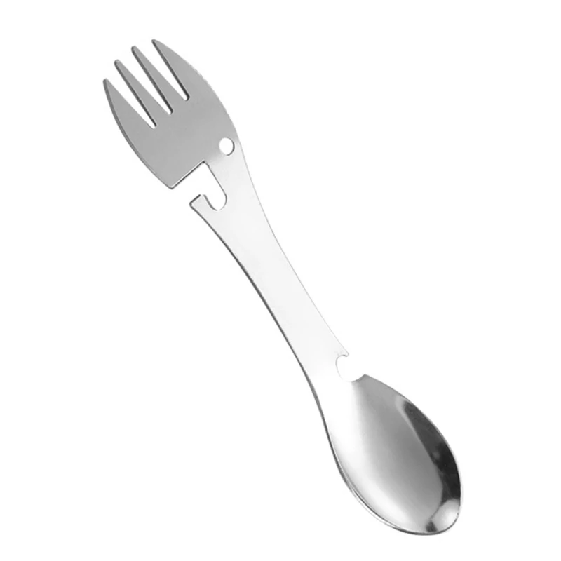 5 in1 Stainless Steels Spork Fork Spoon with Can and Bottles Opener for Picnics Dropshipping