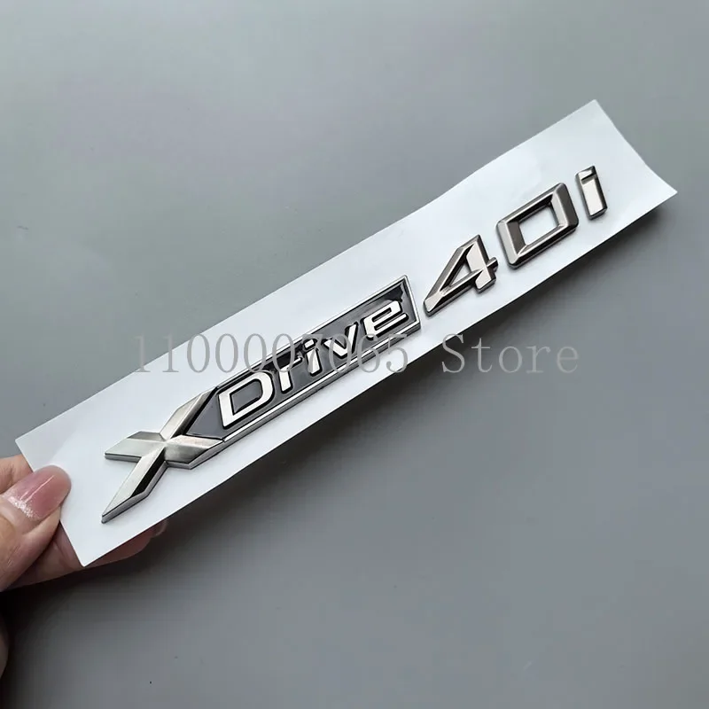 New Gun Grey ABS Car Emblem Sticker Xdrive 20i 25i 30i 35i 40i 45i 50i for X3 X4 X7 Car Trunk Side Doors Nameplate Logo Badge