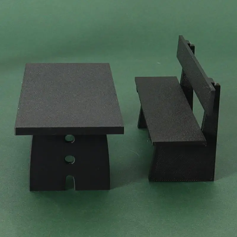 1 pezzo di casa delle bambole in miniatura tavolo nero e sedia mobili modello scena decorazione oggetti di scena accessori per casa delle bambole