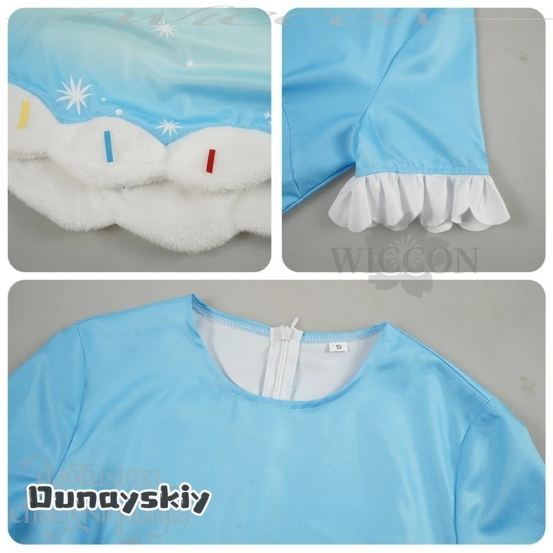 Dream ZS@Snow Mikkuu 2026 زي جديد تأثيري أنيمي لعبة مشروع Sekai Kawaii الأزرق كعكة فستان ندفة الثلج نمط الحلو لوليتا #6