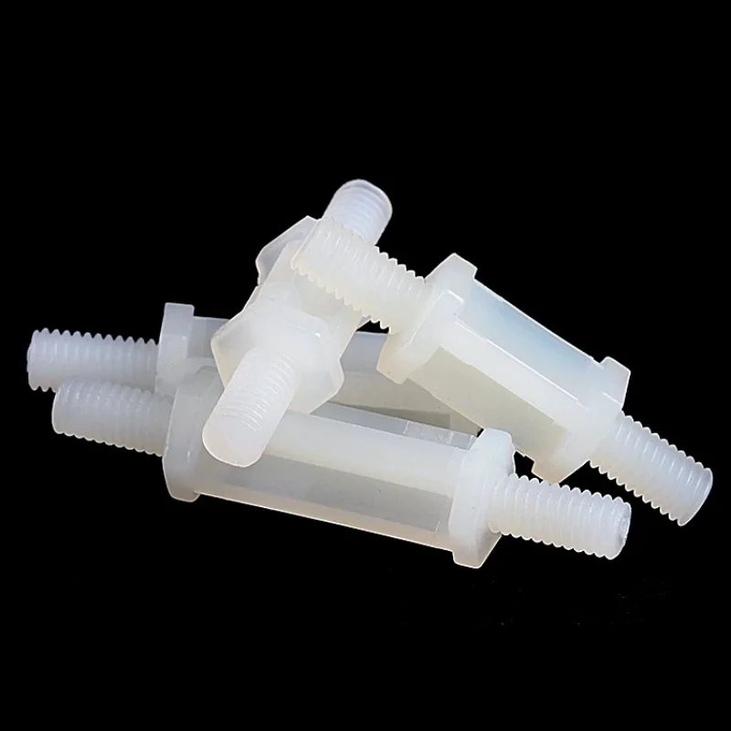 M3 Nylon Double Ended External Thread Hexagonal Column Plastic Standoff External Threaded Plastic Spacer for PCB Boards