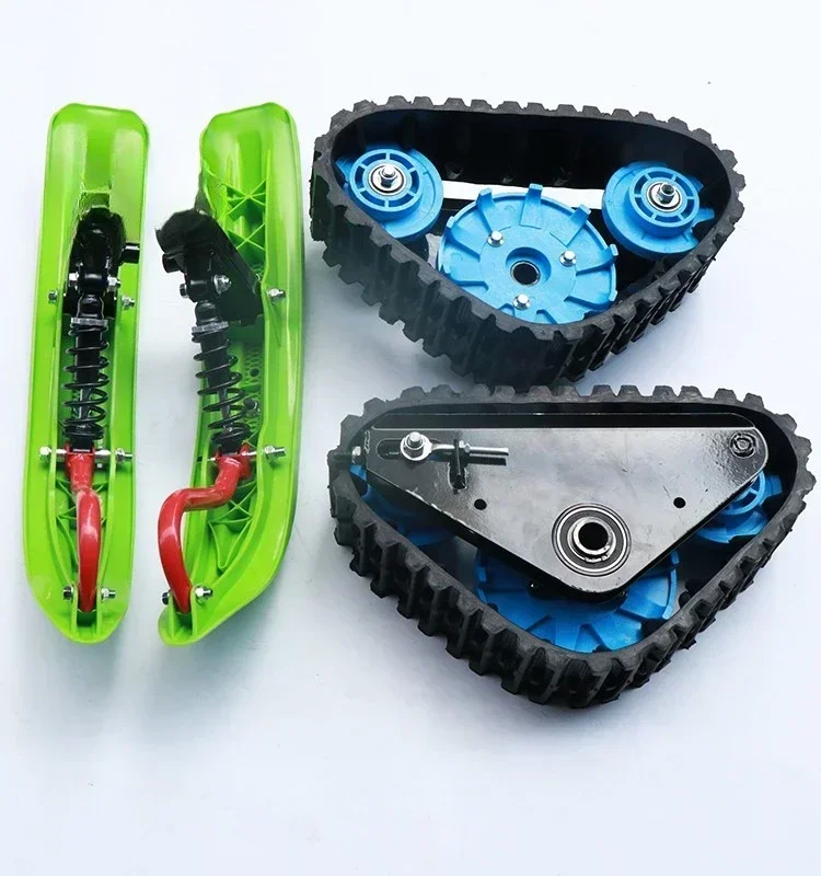 cross-border Self-made four-wheel go-kart accessories modified electric  triangle crawler of snowmobile