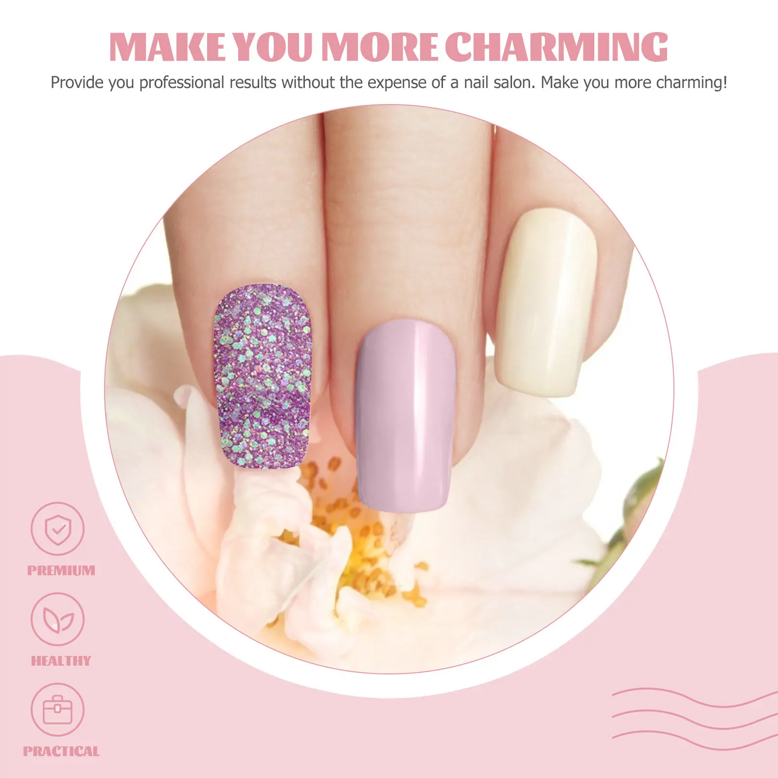 Boxed Manicure Sequins Nail Glitter Sequins Shimmer Effect for Gel Extensions Acrylic Nails Festivals Parties Glitter for Resin