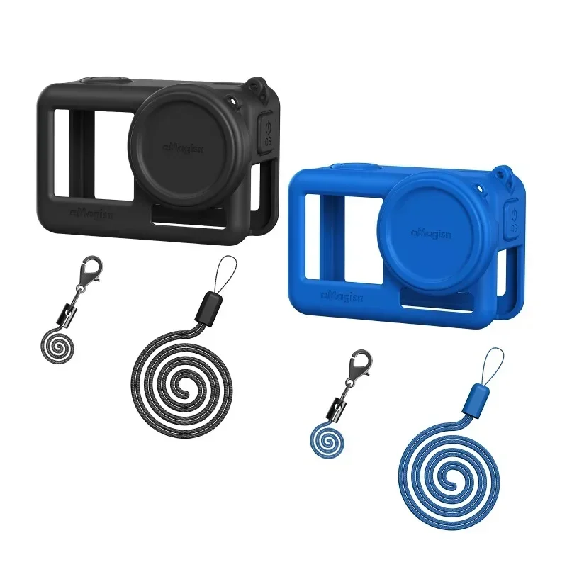 

Camera Silicone Case for Osmo Action 4, Protective Lens Cap, Anti-lost Neck Lanyard, Hand Strap, Accessories for Osmo Action 3