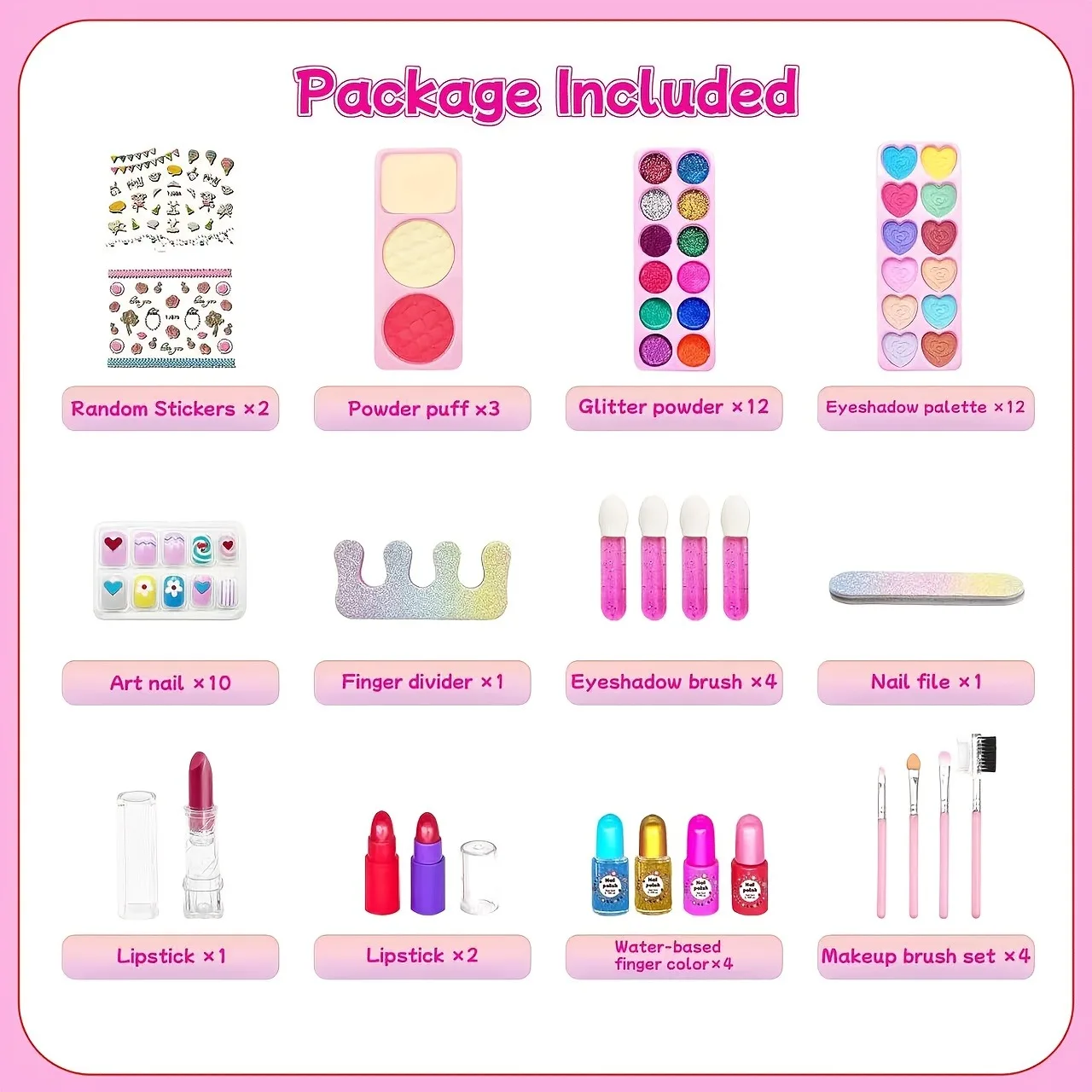 Princess Makeup Kit for Girls | Pretend Play Cosmetics Set with Mirror